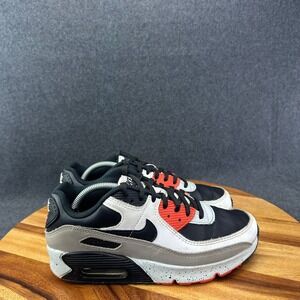 Nike Air Max 90 LTR GS Youth 6Y Womens 7.5 White Black Turf Orange CD6864-110